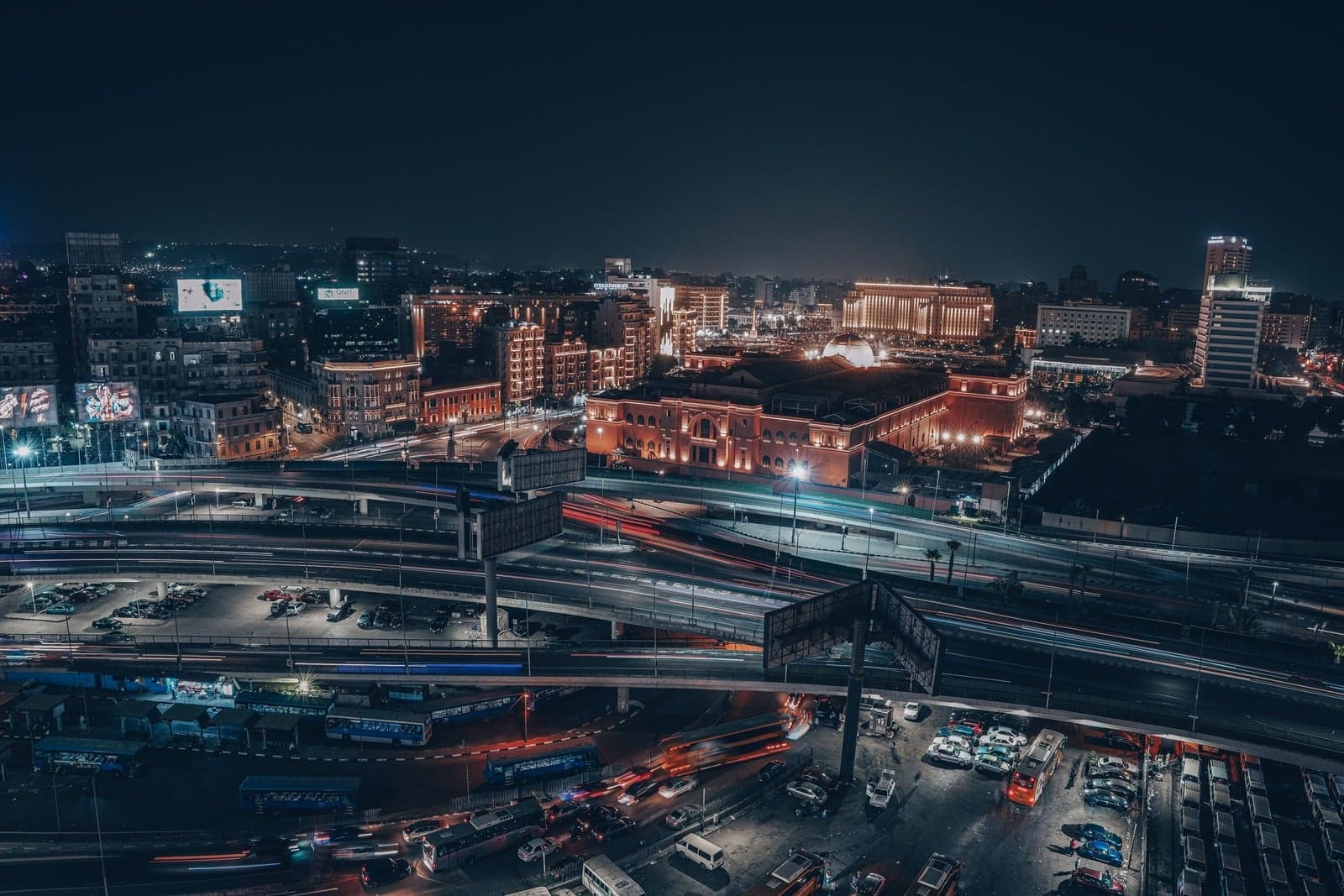 Cairo roads at night